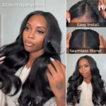 Yaki Loose Body Wave V Part Wig Pre Styled Layer Cut Human Hair Wig 180% Density - Image 5