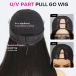 Body Wave U/V Part Human Hair Wig Pull & Go Beginner Friendly Half Wig For Black Women 200% Density - Image 7