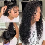 Drawstring Water Wave 360 Lace Frontal Wigs Invisi-Strap Wet and Wavy Human Hair Plucked & Bleached - Image 2