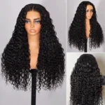 Drawstring Water Wave 360 Lace Frontal Wigs Invisi-Strap Wet and Wavy Human Hair Plucked & Bleached - Image 3