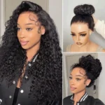 Drawstring Water Wave 360 Lace Frontal Wigs Invisi-Strap Wet and Wavy Human Hair Plucked & Bleached - Image 4