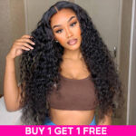 Glueless Deep Wave Gorgeous Curly/Water Wave HD Lace Human Hair Wig 180% Density
