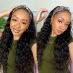 Brazilian Water Wave Headband Wig Natural Human Hair Wigs With Head Band