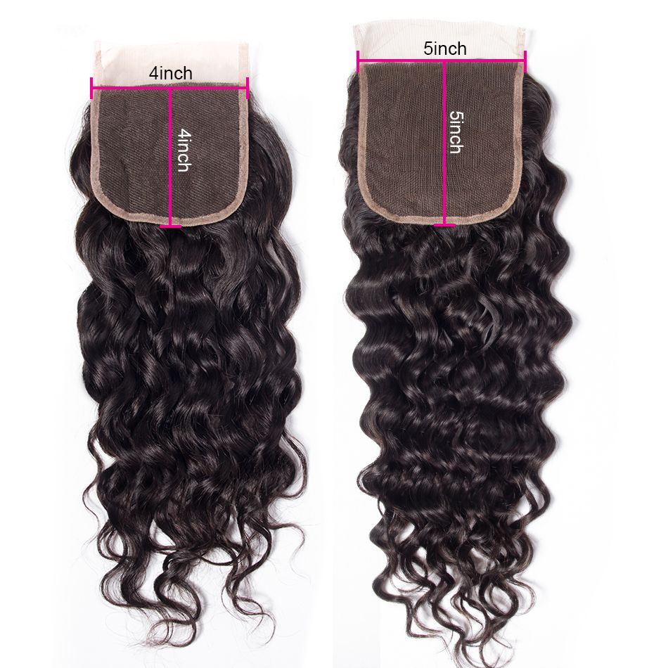 water wave human hair 5x5 lace closure 1