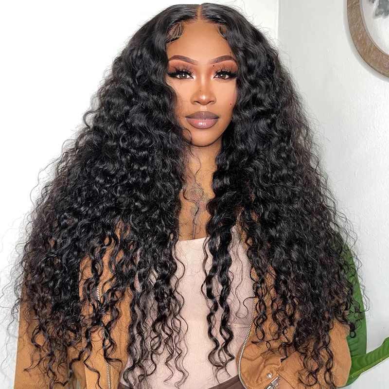 Water Wave Glueless Wig 6×5 13×4 HD Lace Frontal Human Hair Wigs Plucked Hairline 200% Density Water Wave Glueless Wig 6×5 13×4 HD Lace Frontal Human Hair Wigs Plucked Hairline 200% Density - Image 1