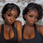 Pixie Cut Water Wave Short Bob Wig Bouncy Curly Glueless 13×4 Lace Front Wigs - Image 8