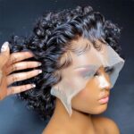 Pixie Cut Water Wave Short Bob Wig Bouncy Curly Glueless 13×4 Lace Front Wigs - Image 3