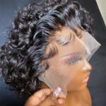 Pixie Cut Water Wave Short Bob Wig Bouncy Curly Glueless 13×4 Lace Front Wigs - Image 5