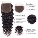 5×5 Lace Closure 1 PCS Water Wave 100% Human Hair - Image 3