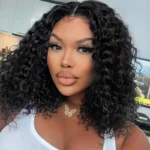 Water Wave Glueless Bob Wig 13×4 Undetectable Lace Front Short Human Hair Wig 180% Density