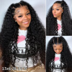Flash Deal Water Wave Human Hair Glueless Wig 6×5 13×6 HD Lace Pre Plucked & Bleached 250% Density - Image 4