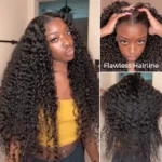 Flash Deal Water Wave Human Hair Glueless Wig 6×5 13×6 HD Lace Pre Plucked & Bleached 250% Density - Image 3
