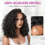 Water Wave Glueless Bob Wig 13×4 Undetectable Lace Front Short Human Hair Wig 180% Density - Image 4
