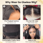 Short Loose Wave Bob Human Hair Wig 6×5 HD Pre-Cut Lace Glueless Blonde Highlight Color Bleached Knots - Image 6