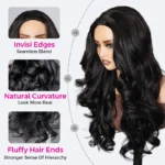 Yaki Body Wave Half Wig Pre Style Layered 100% Human Hair Pull Go with Adjustable Drawstring - Image 8