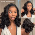 Yaki Body Wave Half Wig Pre Style Layered 100% Human Hair Pull Go with Adjustable Drawstring - Image 9