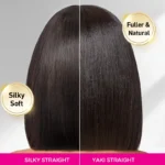 Realistic Yaki Straight Bob with Bangs Minimalist Lace Wig Wear Go Glueless Black/Brown Highlight - Image 12