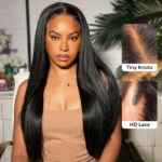 Yaki Straight 13×4 HD Lace Frontal Wig 6×5 Closure Glueless Human Hair Pre Bleached & Plucked - Image 8