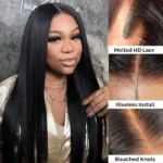 Yaki Straight 13×4 HD Lace Frontal Wig 6×5 Closure Glueless Human Hair Pre Bleached & Plucked - Image 10