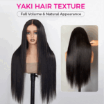 Yaki Straight 13×4 HD Lace Frontal Wig 6×5 Closure Glueless Human Hair Pre Bleached & Plucked - Image 4
