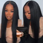Yaki Straight U/V Part Human Hair Wig Pull & Go Beginner Friendly Natural Look 200% Density - Image 7