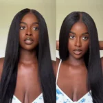 Yaki Straight U/V Part Human Hair Wig Pull & Go Beginner Friendly Natural Look 200% Density - Image 8